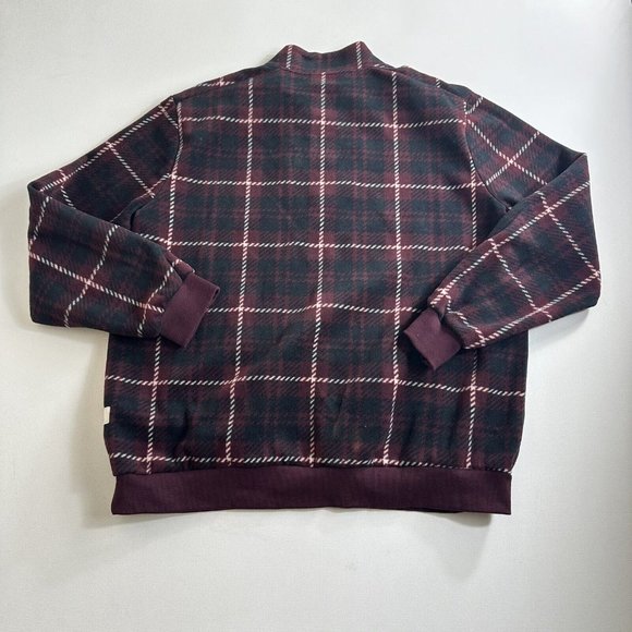 Frye and Co Fleece Sweater Jacket Plaid 1/4 Zip Pullover Mens Size 2XL - Picture 2 of 9